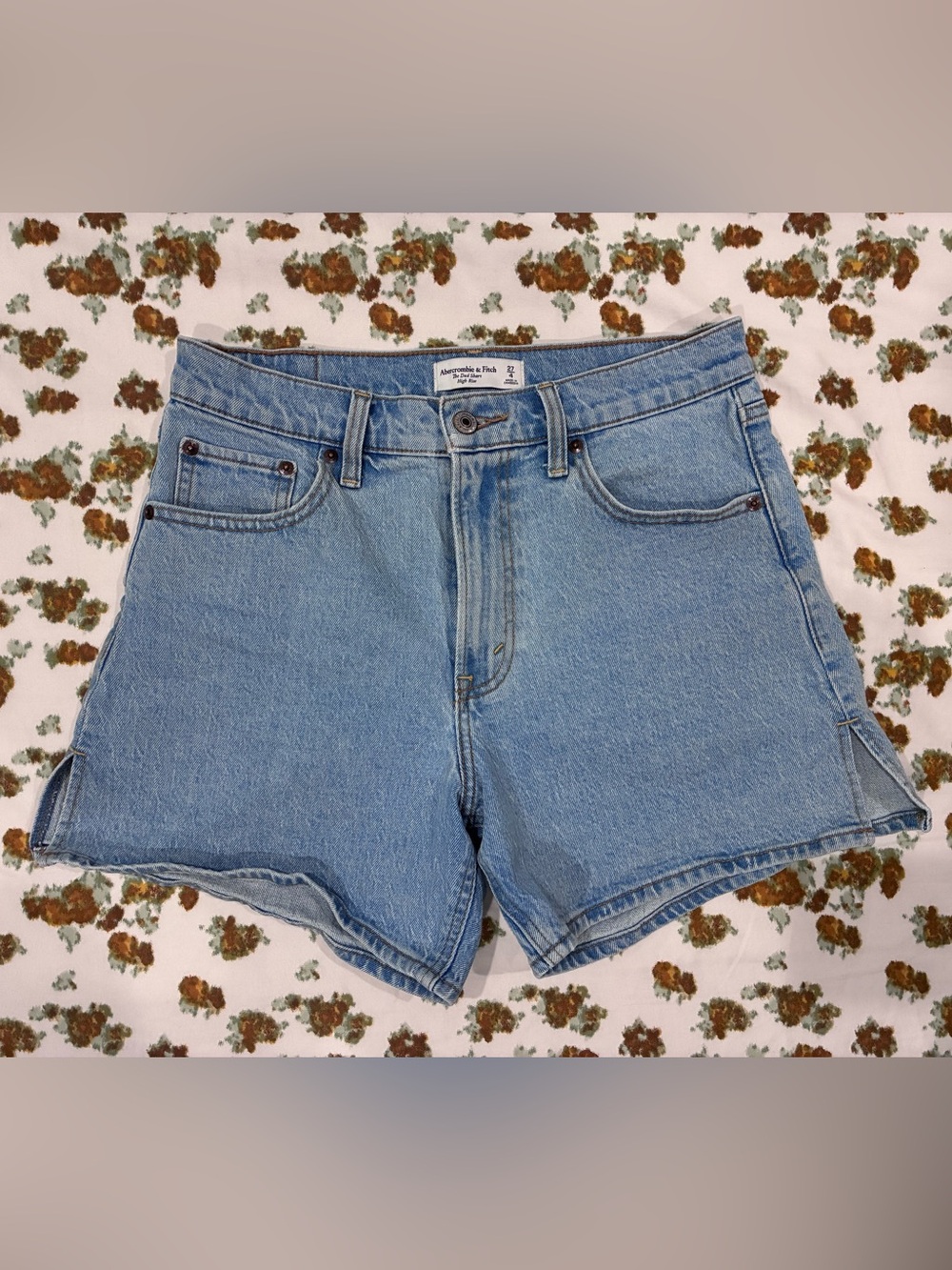 Abercrombie & Fitch “The Dad Short” High-Rise Denim Shorts